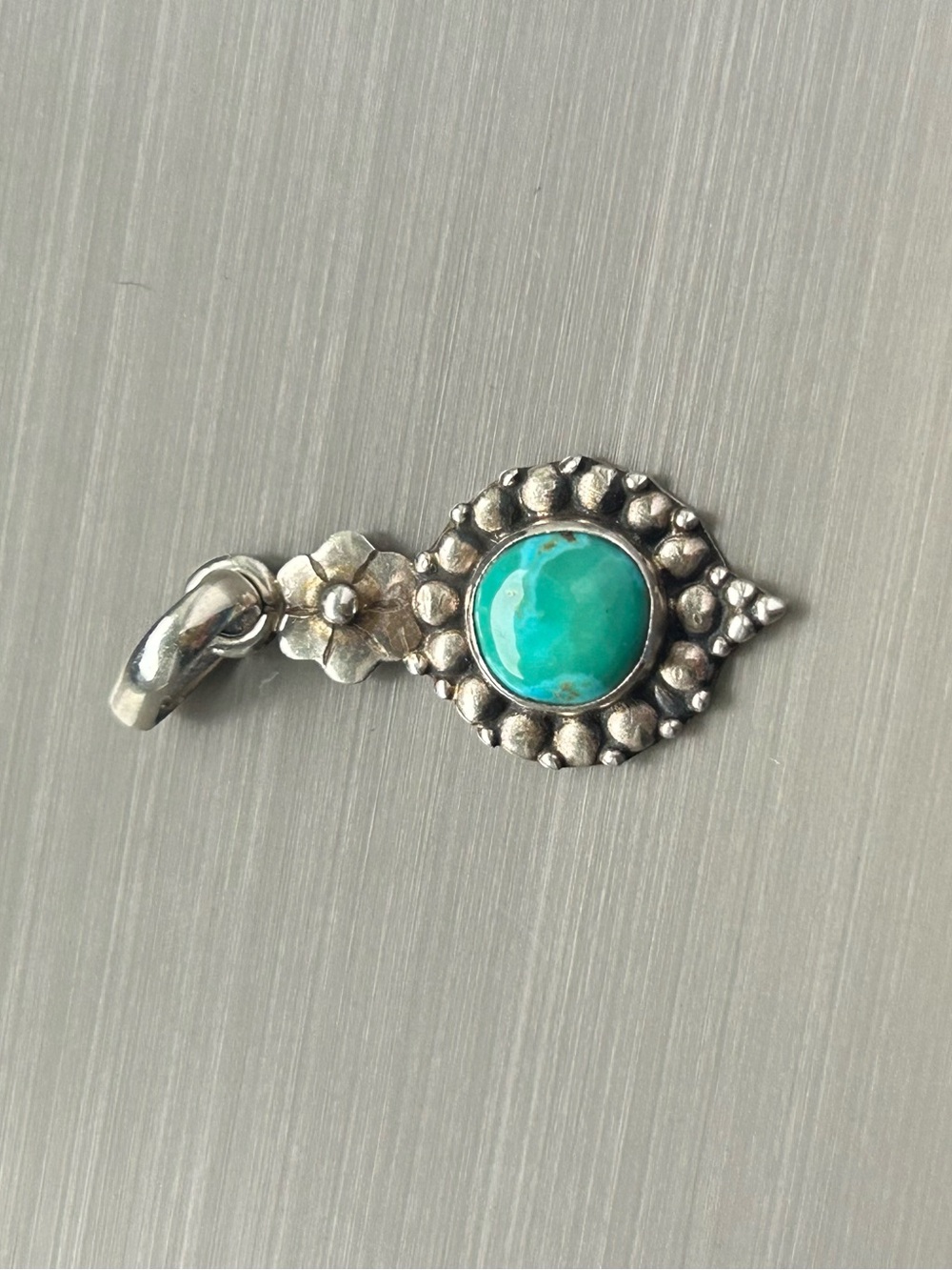 Genuine Turquoise sterling silver Pendant - Picture 3 of 7